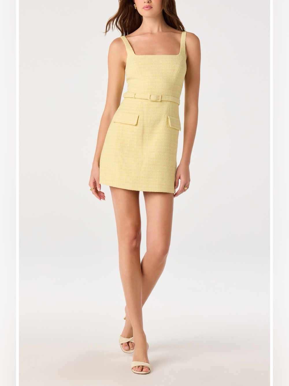 NWT ASTR the Label Adelyn Belted Tweed Minidress Medium